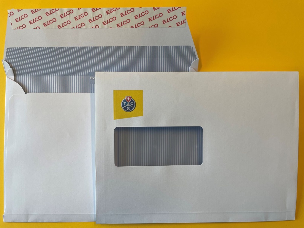 Enveloppe C5 TCS à soufflet fenêtre gauche  