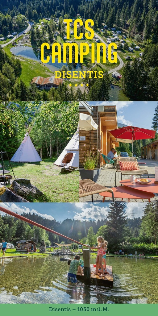 Postkarte TCS Camping Disentis
