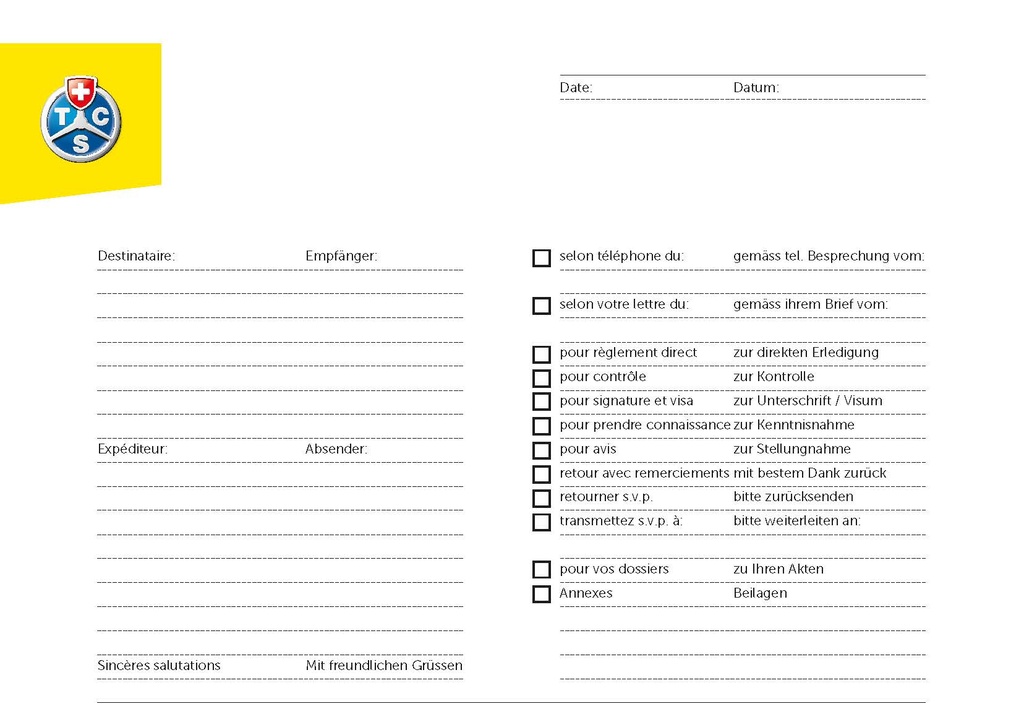 Feuille de transmission A5