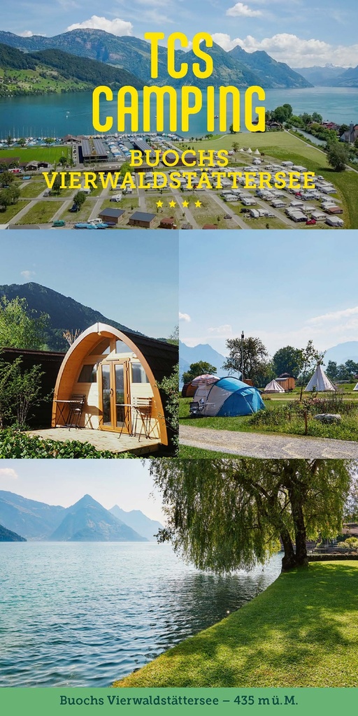 Steckbrief Postkarte TCS Camping Buochs Vierwaldstättersee