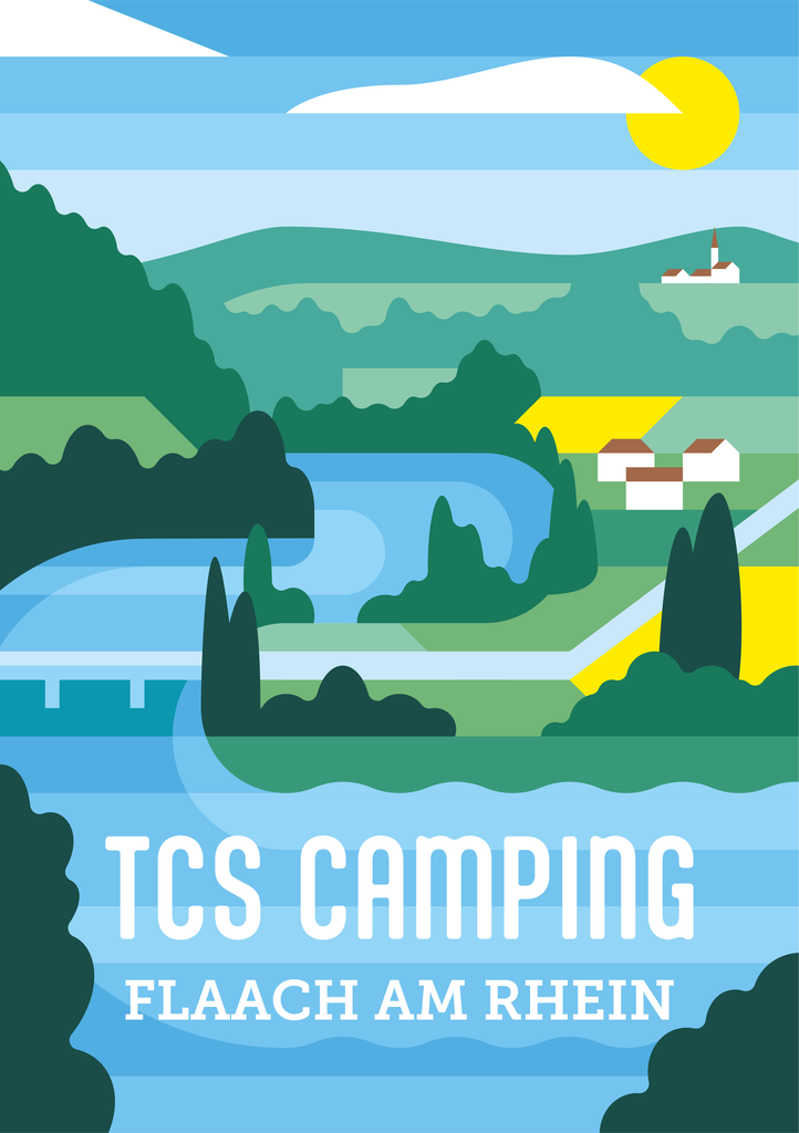 Key Visual / Karte A6 / TCS Camping Flaach am Rhein