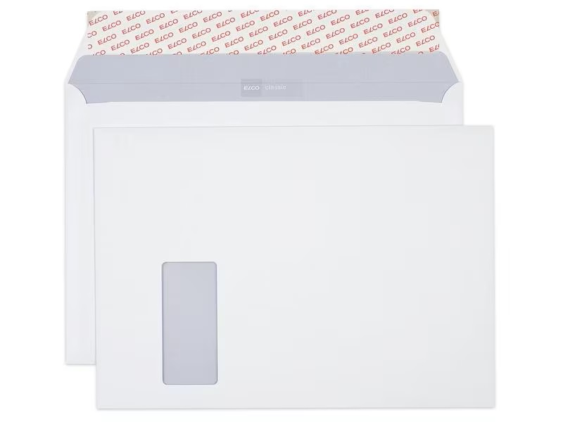 Enveloppe Elco neutre C4 autocollante Fen. Gauche