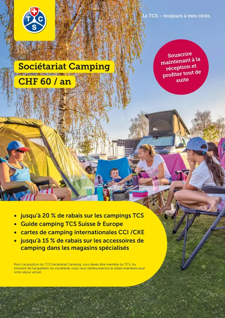 TCS Camping Mitgliedschaft 2025 Plakat A4 FR