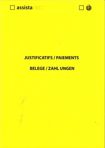 [B-99776] Gelbe Papphülse für Quittungen / Zahlungen - Assista und TCS